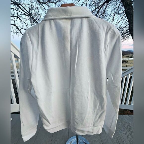 PINK Everyday Lounge Perfect Quarter Zip Classic Pullover OPTIC WHITE PRIDE MED. - Picture 2 of 16